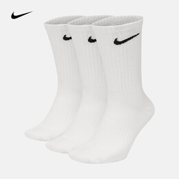 耐克（NIKE）速干 中筒 训练袜子(3双)  EVERYDAY LIGHTWEIGHT SX7676-100 L