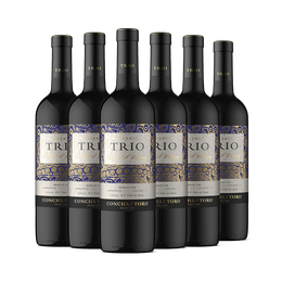 CONCHA Y TORO 干露 三重奏混釀美樂珍藏干紅葡萄酒750ml*6瓶整箱 智利進口紅酒