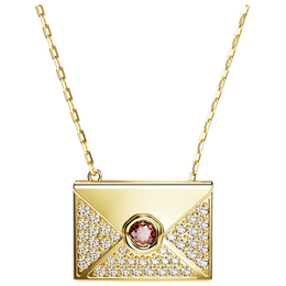 SWAROVSKI 施華洛世奇 愛(ài)你限定款 信封項(xiàng)鏈 鍍白金色 5687020