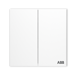 ABB 开关插座面板 盈致系列白色 无边框纯平大面板开关面板 86型墙壁 双开单控
