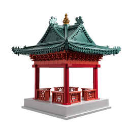PLUS會(huì)員：千年榫 營(yíng)造積木 QNSSK15AIQI 十字歇山亭