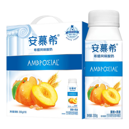 安慕希 高端顆粒系列黃桃燕麥酸奶200g*10禮盒裝 多35%蛋白質早餐伴侶