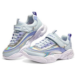 PLUS會(huì)員：SKECHERS 斯凱奇 兒童秋冬鐳射熊貓鞋 淺藍(lán)色/薰衣草色/LBLV
