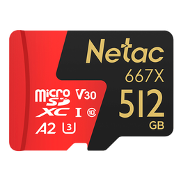 Netac 朗科 P500 超至尊 PRO Micro-SD存儲卡 512GB（V30、U3、A2）