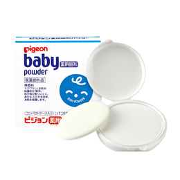 贝亲（Pigeon）固体爽身粉饼婴儿宝宝粉爽身粉去痱子护肤防爽身粉45g