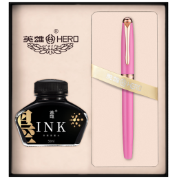 HERO 英雄 鋼筆 850 紅粉戀人 F尖 禮盒裝