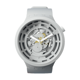 斯沃琪（Swatch）瑞士手表 陶瓷腕表BIG BOLD云母灰 节日礼物潮流石英表SB03M100