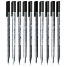 STAEDTLER 施德樓 334-9 三角桿纖維筆 黑色 10支裝