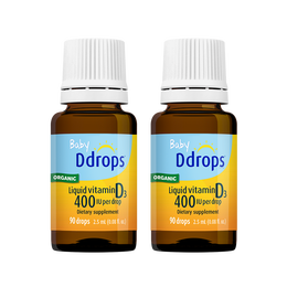 Ddrops 嬰兒維生素D3滴劑 400IU*2