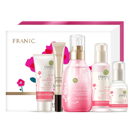20點開始：FRANIC 法蘭琳卡 玫瑰補水保濕護(hù)膚5件套（潔面50ml+水160ml+乳液80ml+精華40ml+眼霜20ml）