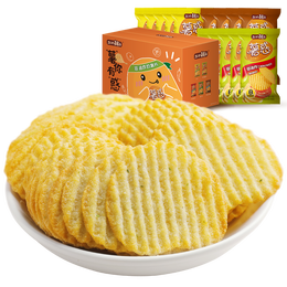 鹽津鋪?zhàn)?薯片休閑零食多口味組合 875g