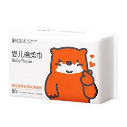 POMPOM LIFE 蓬松生活 寶寶專用加厚一次性洗臉巾 嬰兒綿柔巾100抽*6包