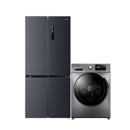 Midea 美的 60cm超薄無縫全嵌457白色十字門雙開四開門多門大容量 MR-457WUSPZE灰
