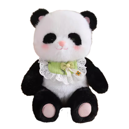 七夕好禮、PLUS會(huì)員：WELTSTON 威爾通 圍兜熊貓毛絨公仔 45cm