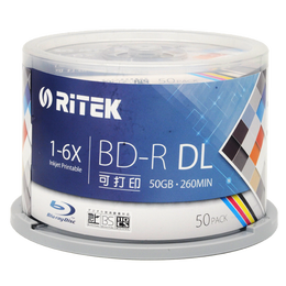 铼德(RITEK) 蓝光可打印 BD-R 1-6速50G 空白光盘/光碟/刻录盘/大容量 桶装50片