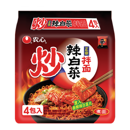 NONGSHIM 農(nóng)心 辣白菜拌面(含單包切片泡菜)速食休閑零食品四連包 147g*4包
