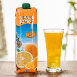 果满乐乐（gomolo）塞浦路斯进口橙汁100%纯果汁饮料1升*4瓶婚庆宴席聚餐年会