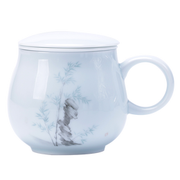 逸品春秋 影青瓷陶瓷蘋果杯（7.7x9.3cm）340ml
