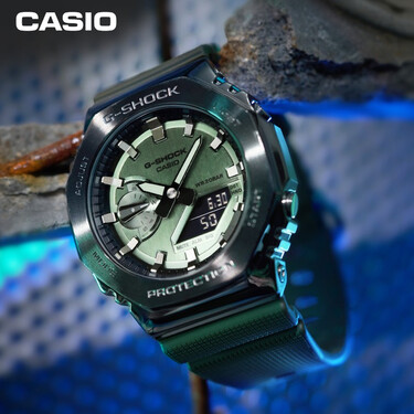 卡西欧(casio)手表g-shock小方块金砖银砖六局电波太阳能动力多功能小