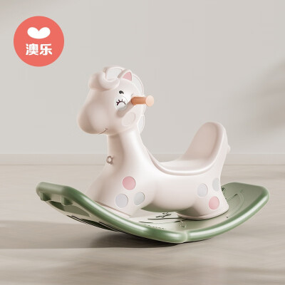 澳乐(AOLE-HW)儿童木马摇摇马婴儿宝宝玩具平衡幼儿周岁男女孩摇马61儿童节礼物 森林摇摇马-甜心粉