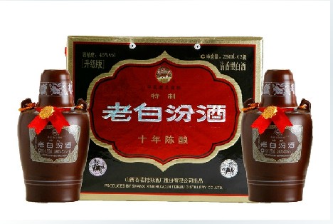 汾酒45度杏花村225ml*2双瓷十年老白汾酒图片