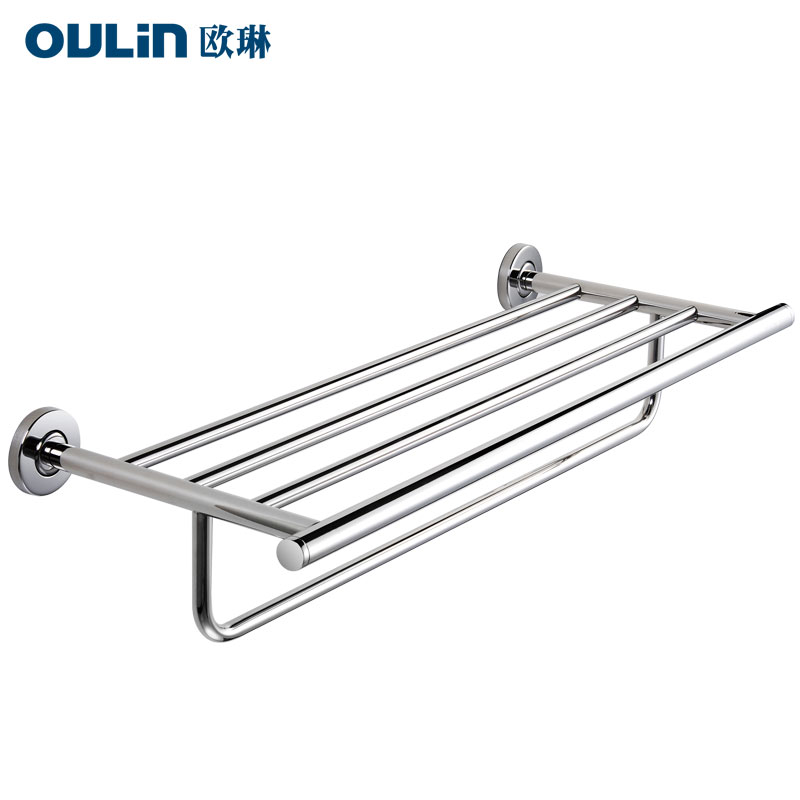 欧琳(oulin)毛巾架 不锈钢浴室挂件 卫浴五金挂件毛巾杆 卫生间挂件
