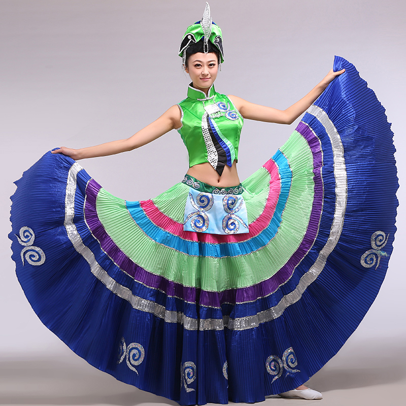 苗族舞蹈服装 侗族演出服装 彝族七月火把节服