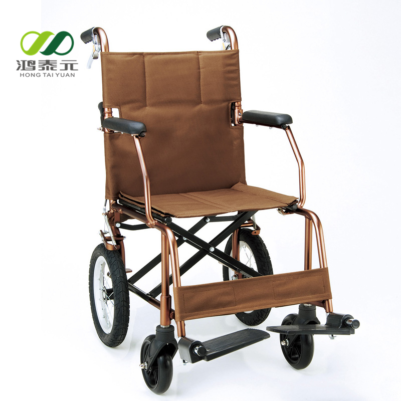 ichigo ichie日本品牌看护车nr-100褐色小型简易飞机轮椅老年人助行车