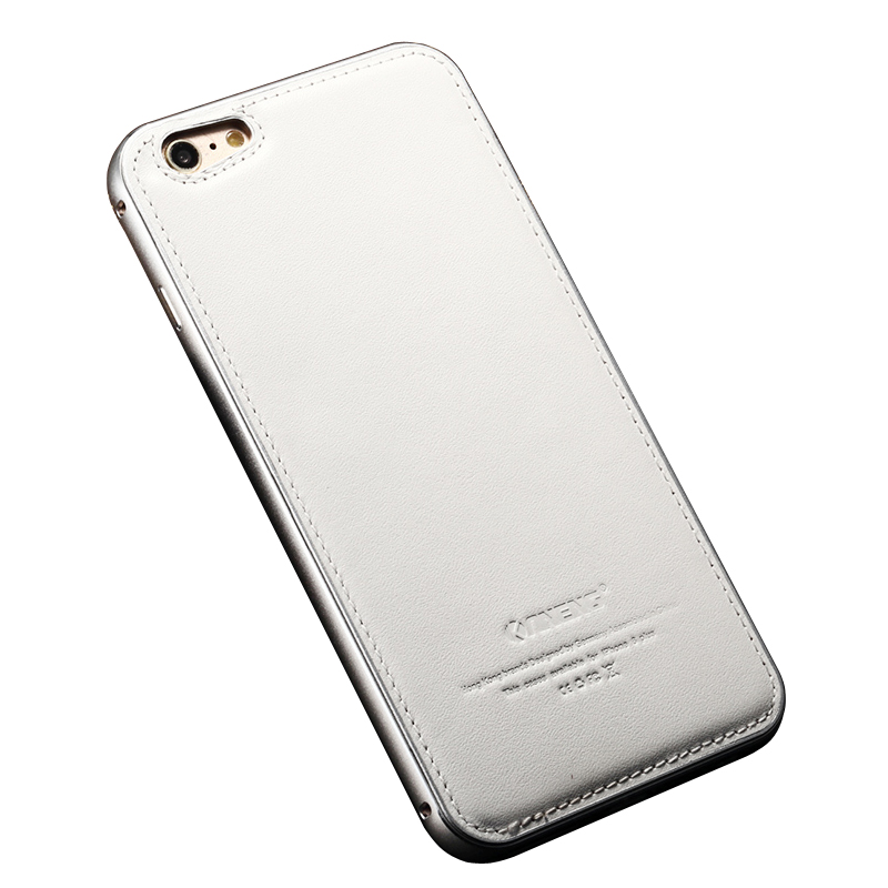美纶纽 金属边框真皮后盖手机套保护壳 适用于苹果iphone6 4.图片