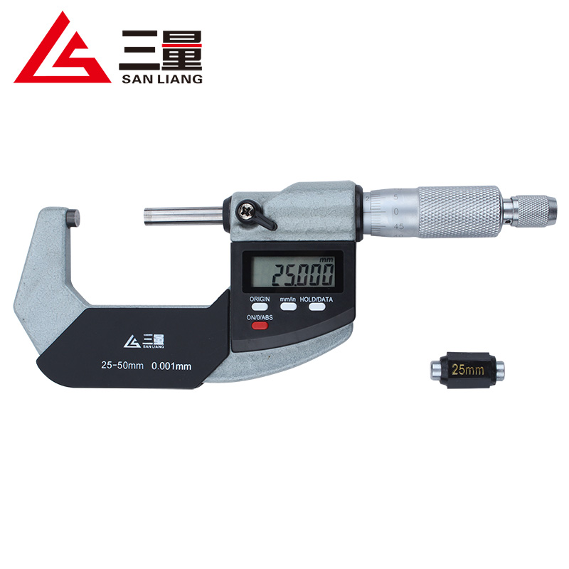 三量量具外径数显千分尺 电子分厘卡 0-25-50-75-100mm螺旋测微器