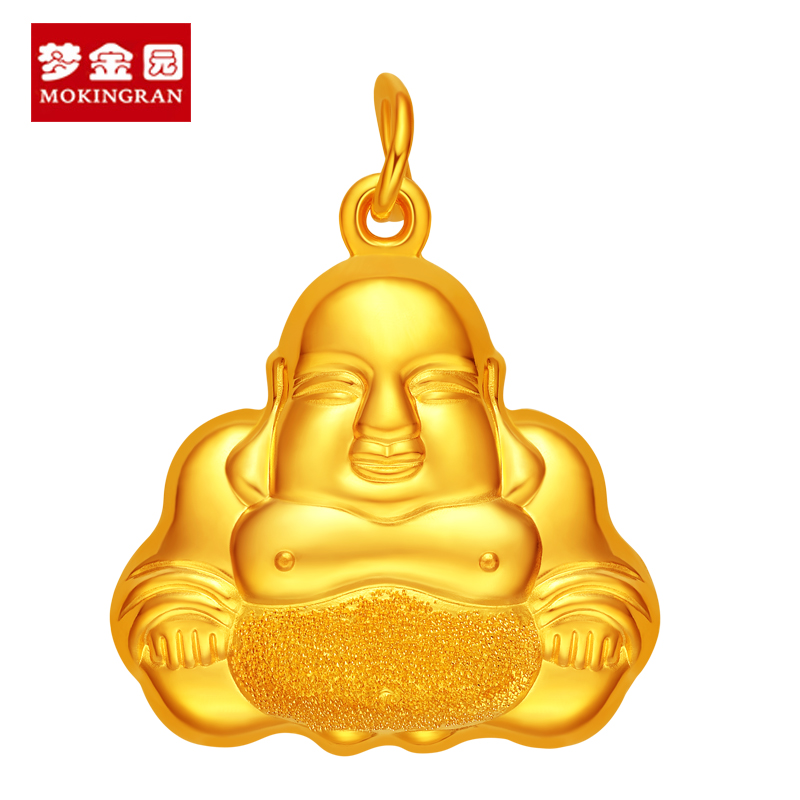 梦金园万纯系列金9999黄金吊坠足金金佛吊坠女款特价