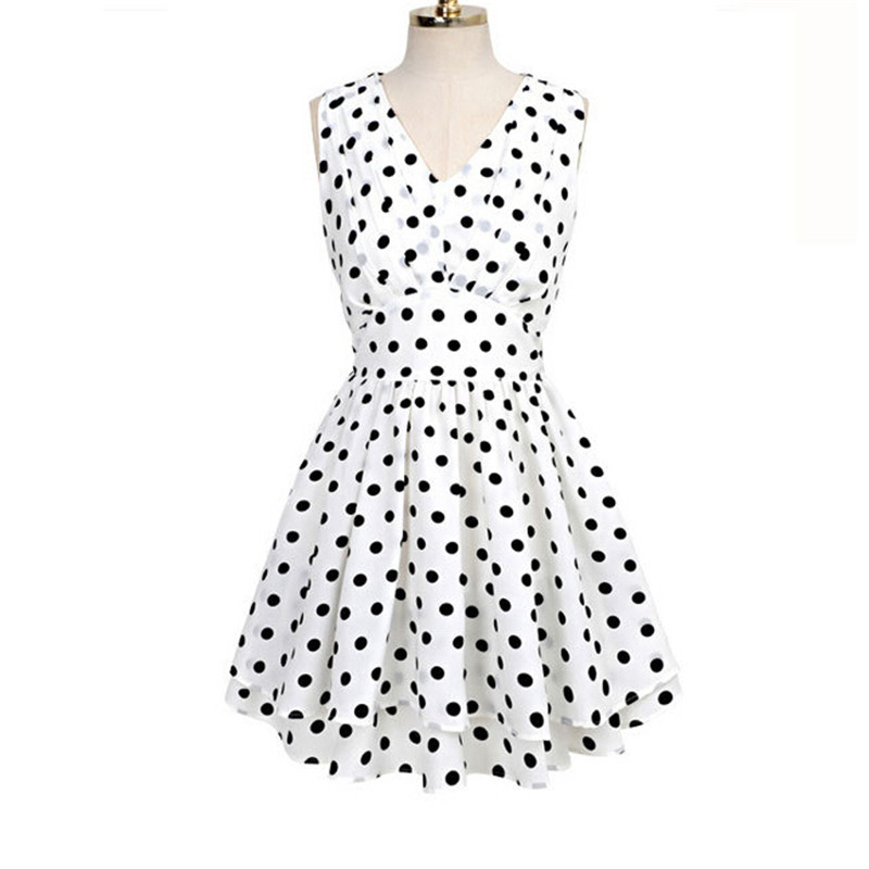 雪纺波点裙|蓝色波点裙|波点裙|波点裙搭配什么