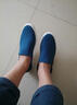 一步贏帆布鞋男一腳蹬男鞋懶人鞋子男布鞋潮流百搭韓版休閑鞋 海蘭色 40 偏小半碼 曬單實(shí)拍圖