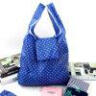 越恒家用折叠购物袋便携手提袋旅行收纳包买菜单肩包学生书袋A63B 深蓝圆点 1个装 实拍图