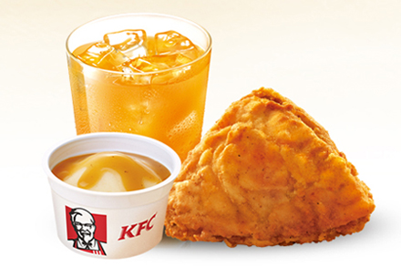 一块吮指原味鸡+土豆泥+九珍果汁饮料