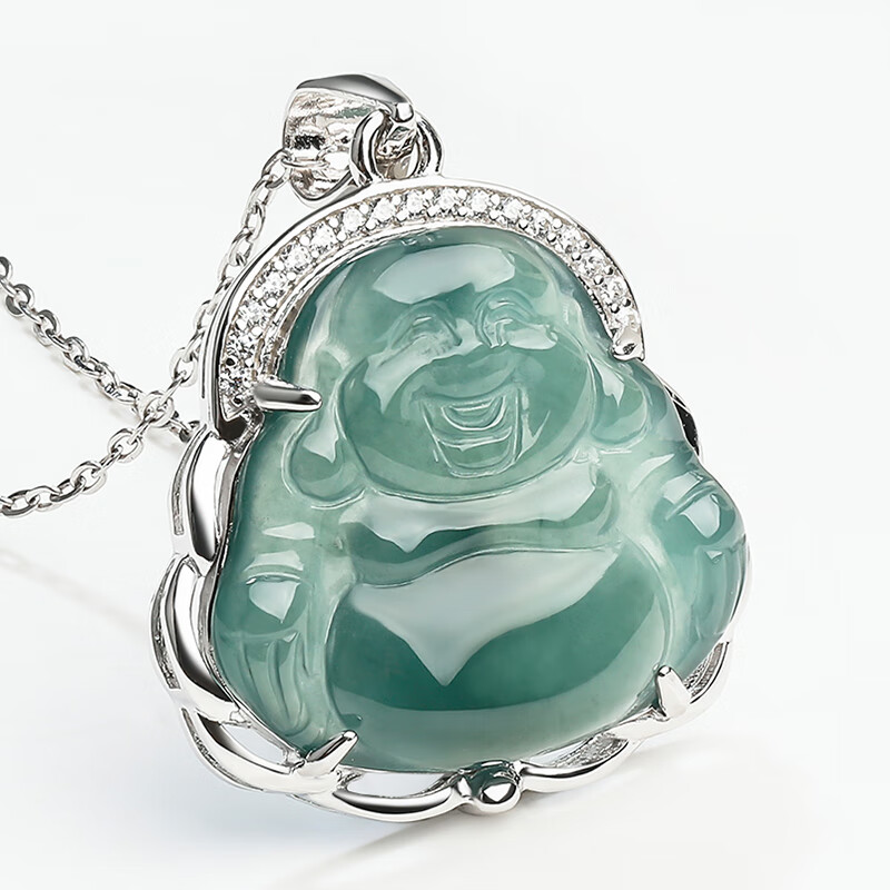 蓝水佛公翡翠吊坠玉坠