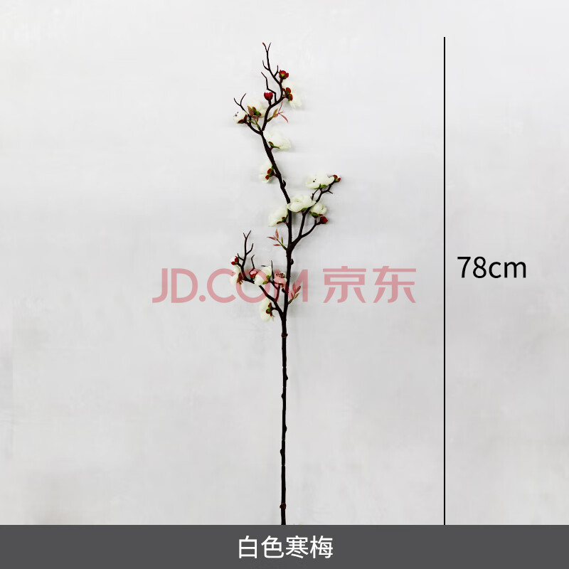 园艺仿真梅桃花干花玉兰花盆景客厅腊梅假花家居摆件书房装饰盆栽白色寒梅单支 图片价格品牌报价 京东