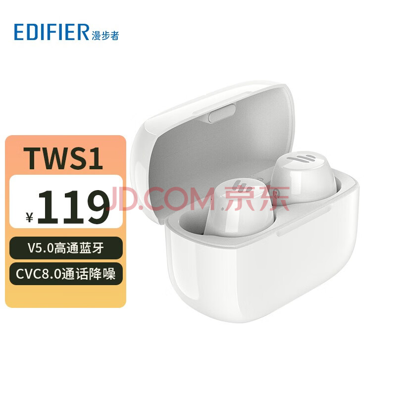 漫步者（EDIFIER） 新款TWS1 真无线蓝牙耳机迷你隐形运动耳麦适用于 