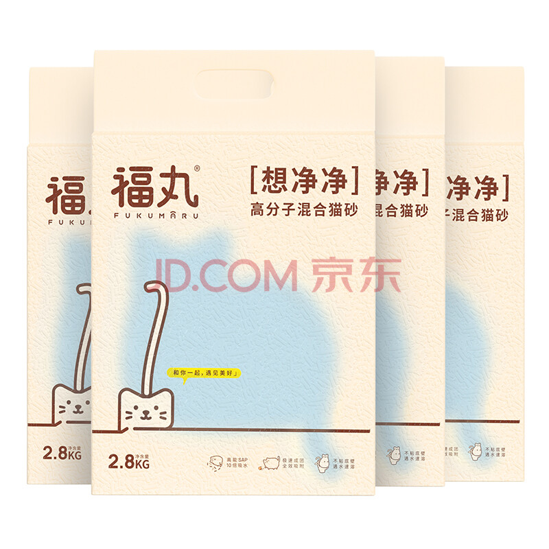福丸福丸高分子豆腐混合猫砂2 8kg 4 整箱 福丸高分子混合猫砂豆腐砂除臭低尘不粘猫用砂2 8kg 4 整箱 行情报价价格评测 京东