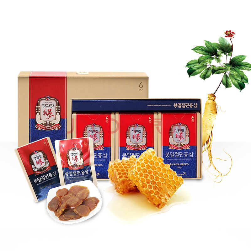 正官庄切片20g 60 包 正官庄红参蜂蜜人参片20g 6包六年根高丽参补品礼盒人参皂苷胶原蛋白韩国进口 行情报价价格评测 京东
