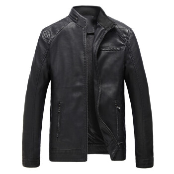 Autumn Winter Coat Men Leather Jacket Zipper Black Motorcycle Coat ...