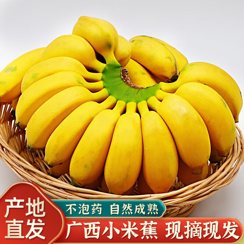 吉果叔广西小米蕉净重4.5-5斤包邮 12.8元 - 线报酷