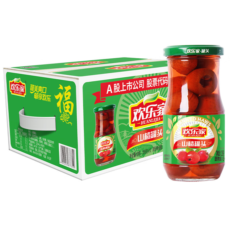 欢乐家杂果罐头256g*12瓶 37.9元，欢乐家山楂罐头256g*12瓶 37.9元 - 线报酷