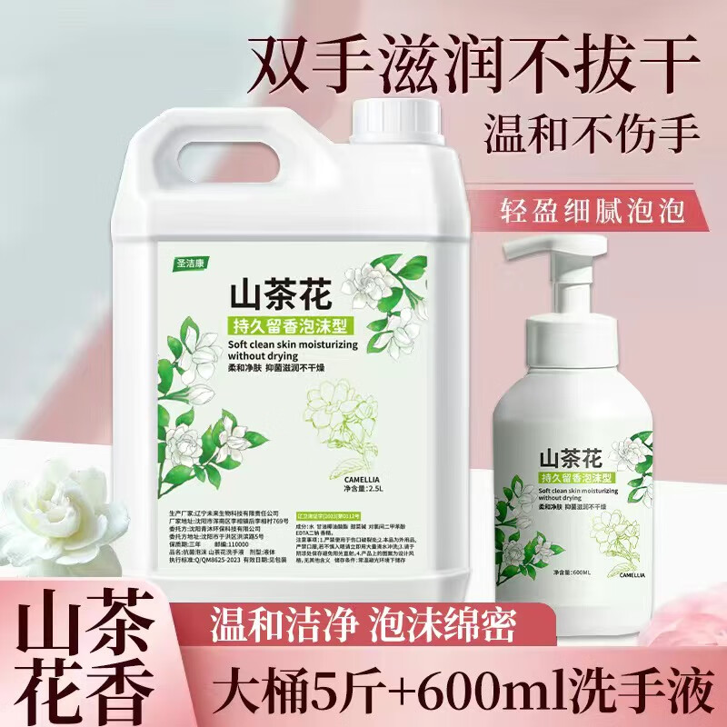 圣洁康山茶花洗手液套装5斤+600ml 16.8元 - 聚合线报
