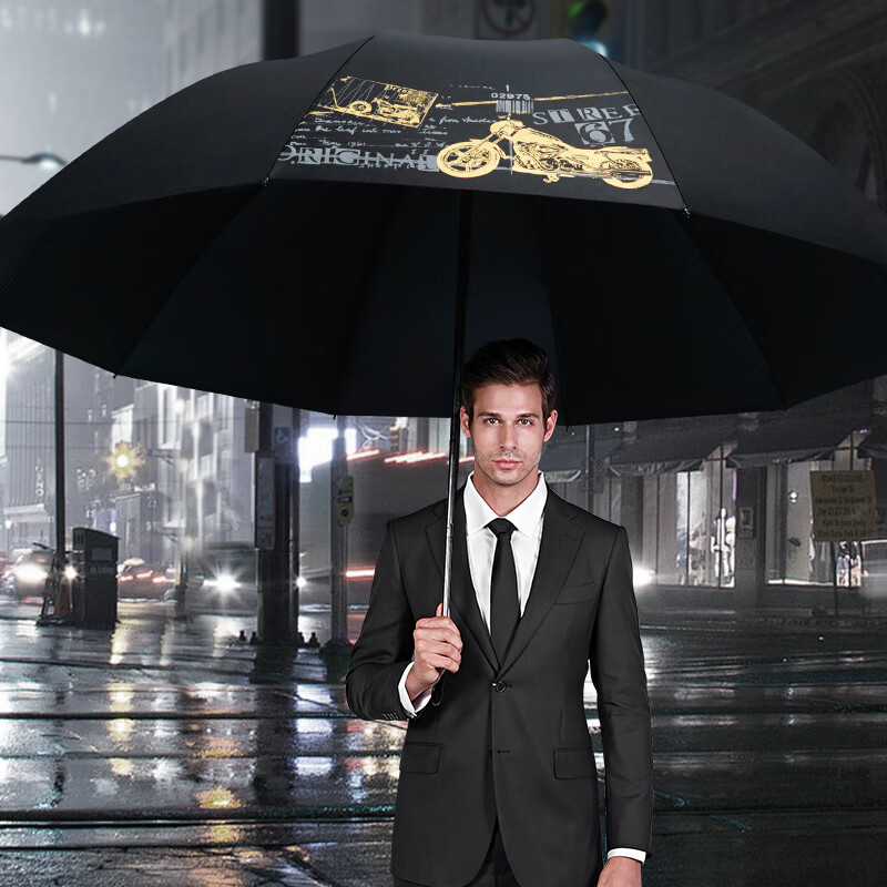 红叶10骨五人超大黑胶雨伞 39.9元 - 线报酷