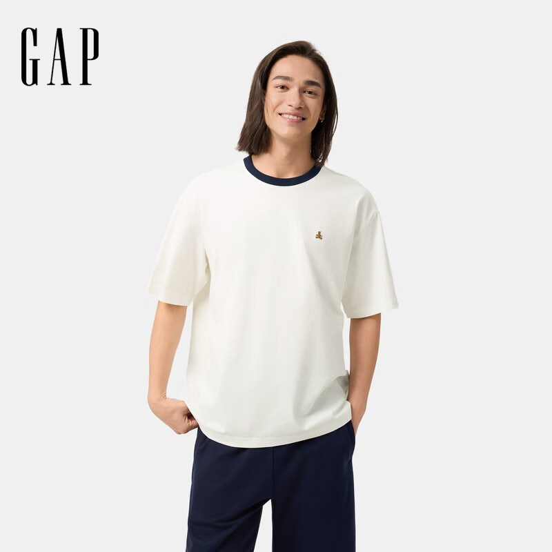 Gap纯棉字母logo短袖T恤 74元，Gap胶印大logo纯棉短T恤 89元 - 线报酷