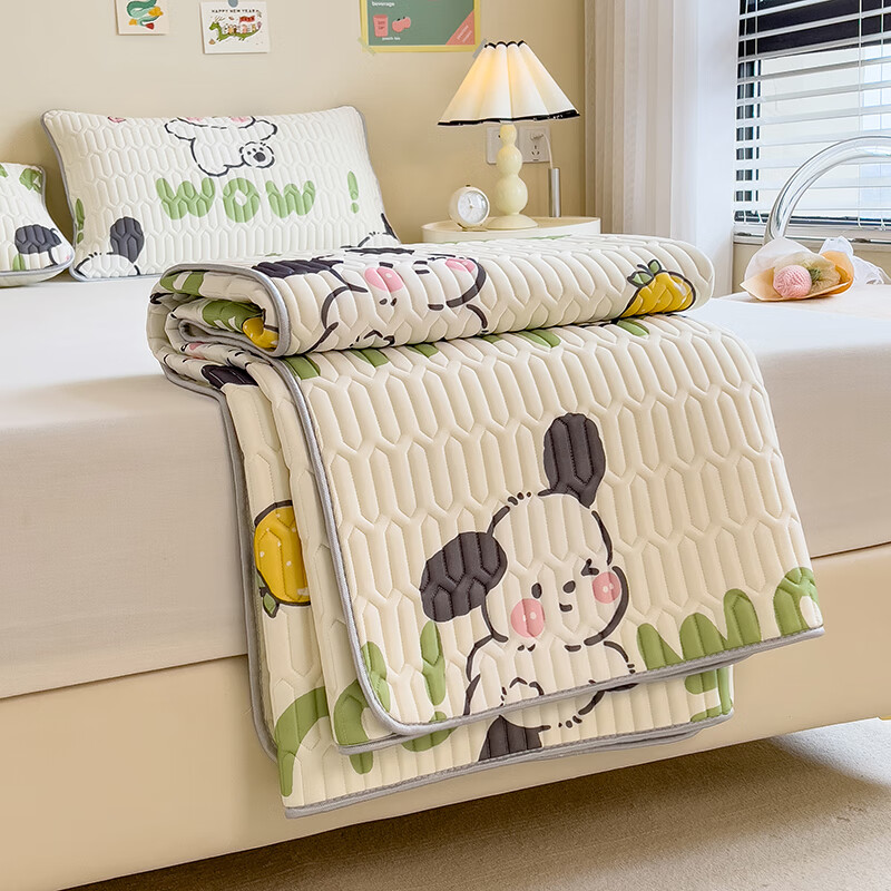 软贝凉感丝乳胶加厚凉席字母萌犬150*200三件套 69.9元 - 线报酷