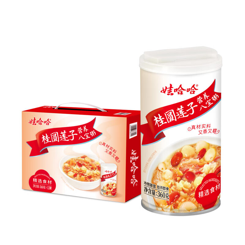 娃哈哈桂圆莲子八宝粥360g*12罐 拍5件 29.76元 - 86线报
