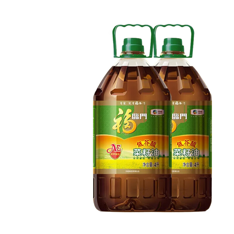 福临门食用油 AE非转基因菜籽油 中粮出品 AE低芥酸菜籽油 4L*2桶