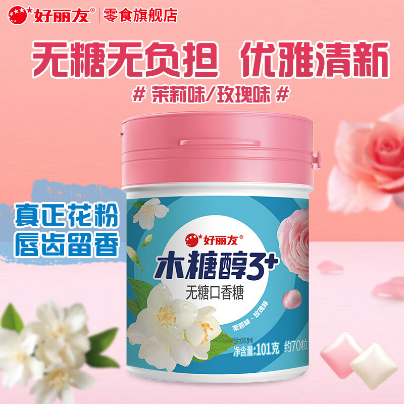 好丽友木糖醇口香糖101g*1瓶 40.6元 - 线报酷